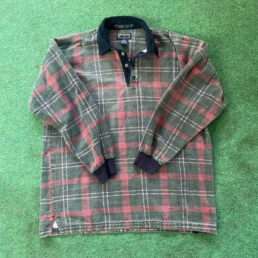 Vintage Mens Quarter Button Up Flannel Shirt 🌸 Size M